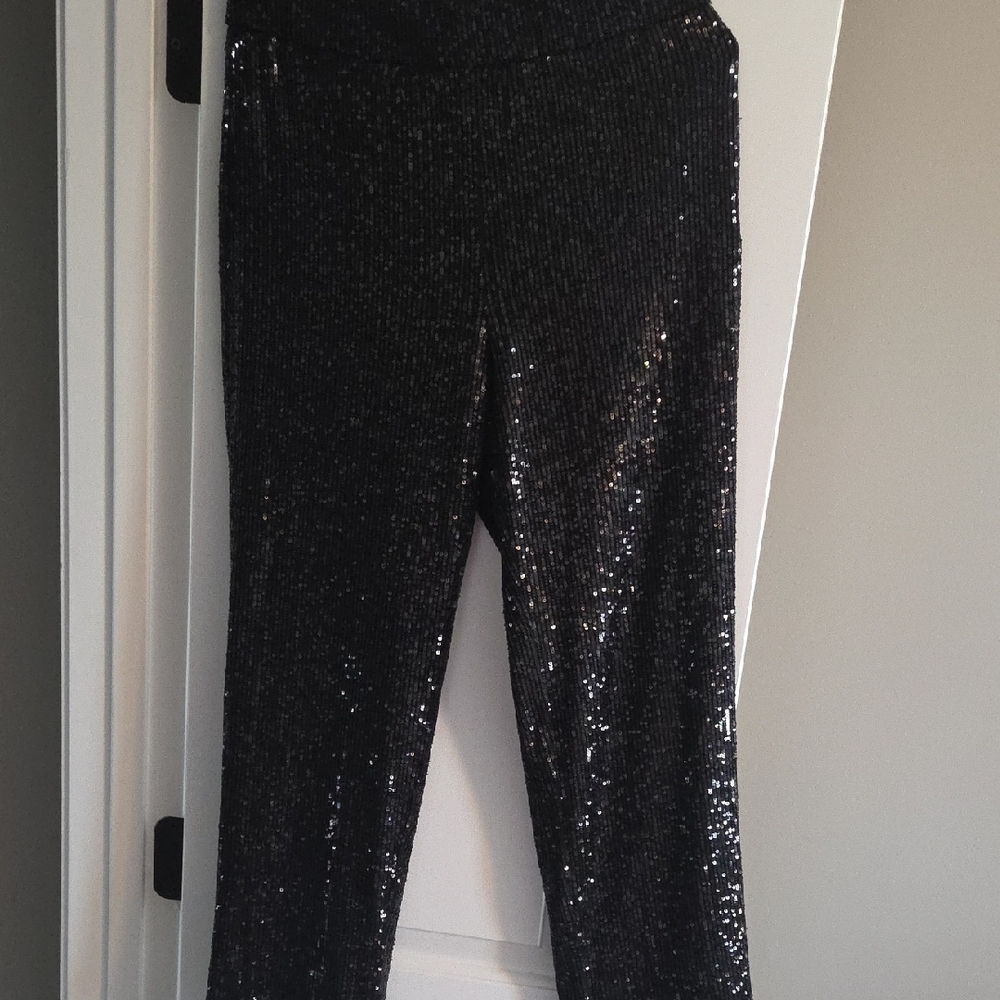 Black Sequin Women's Pants